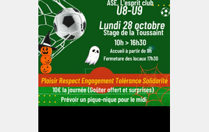 Stage u8u9 lundi 28 octobre