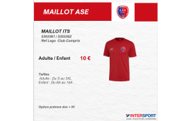 Offre Maillot ASE Rouge 10 €